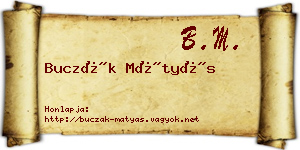Buczák Mátyás névjegykártya